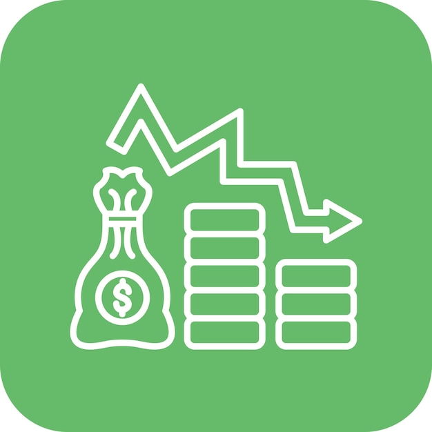 Vector imagen vectorial del icono de bancarrota se puede utilizar para la contabilidad