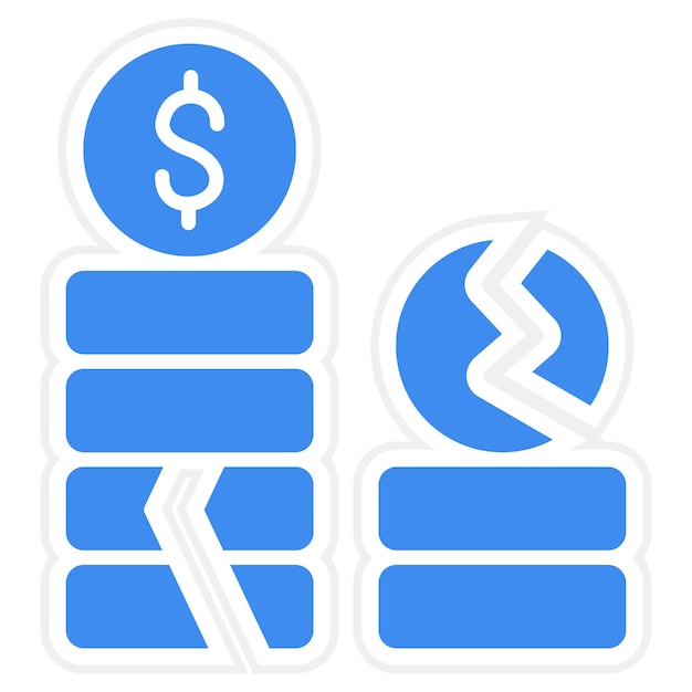 Imagen vectorial de icono de bancarrota Se puede utilizar para la contabilidad