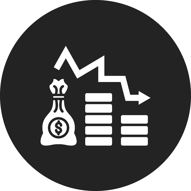 Imagen vectorial del icono de bancarrota Se puede utilizar para la contabilidad
