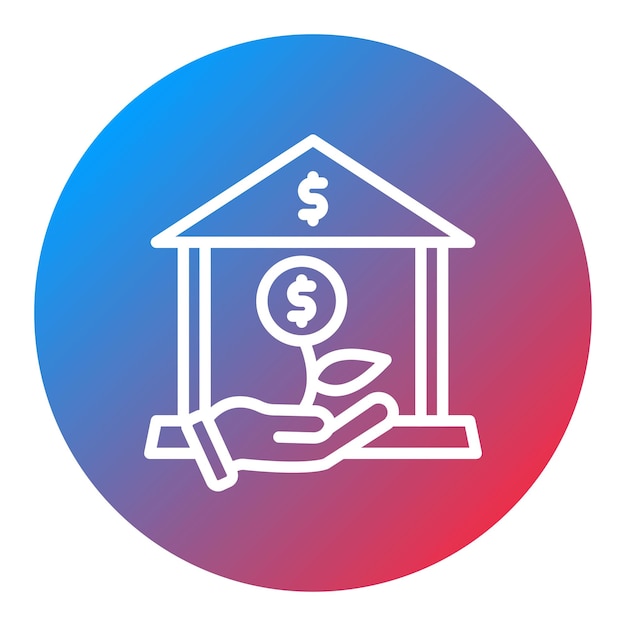 Imagen vectorial del icono del banco de inversión Se puede utilizar para la banca