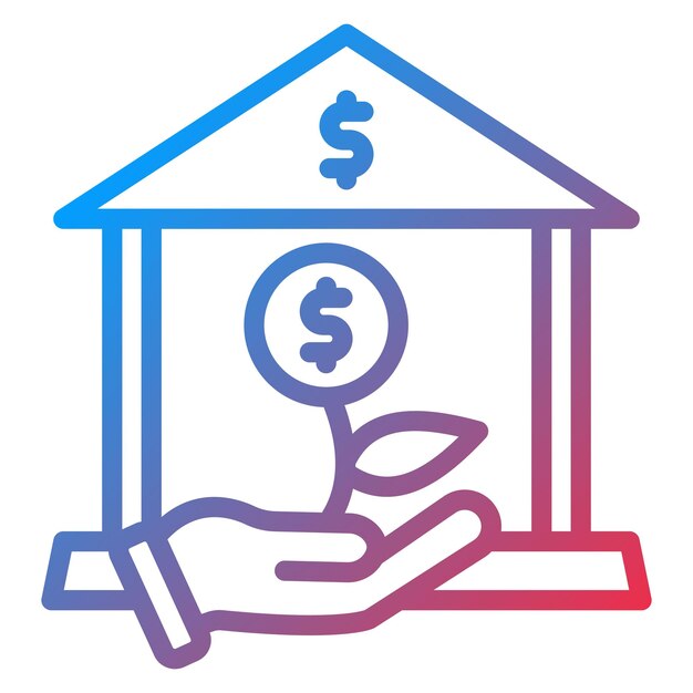 Imagen vectorial del icono del banco de inversión Se puede utilizar para la banca