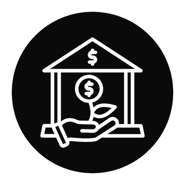 Imagen vectorial del icono del banco de inversión Se puede utilizar para la banca