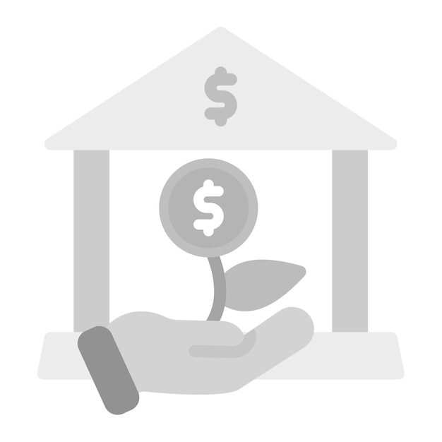 Imagen vectorial del icono del banco de inversión Se puede utilizar para la banca
