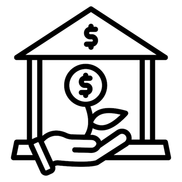 Imagen vectorial del icono del banco de inversión Se puede utilizar para la banca
