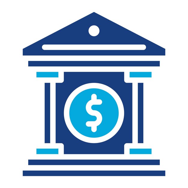 Imagen vectorial del icono del banco Se puede utilizar para Luxury
