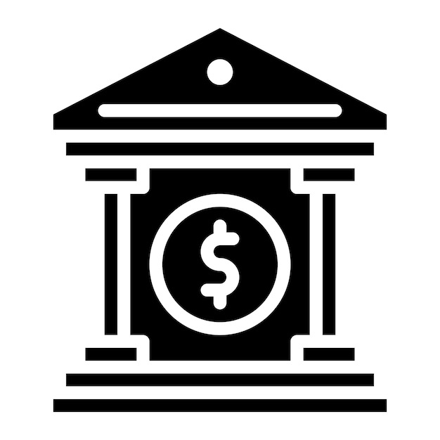 Imagen vectorial del icono del banco Se puede utilizar para Luxury