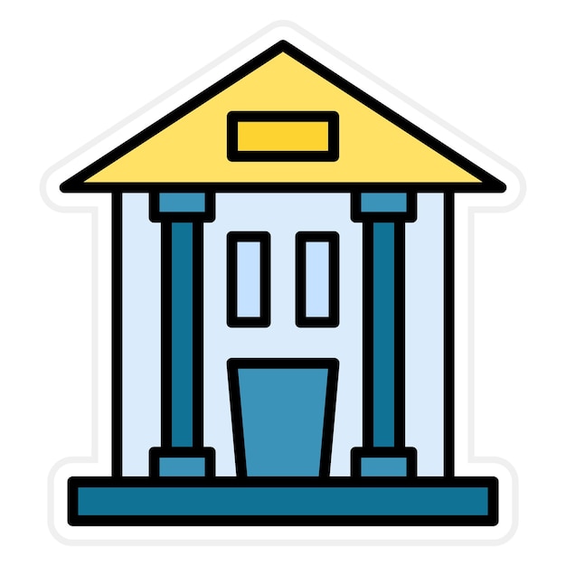 Imagen vectorial del icono del banco Se puede utilizar para negocios y finanzas