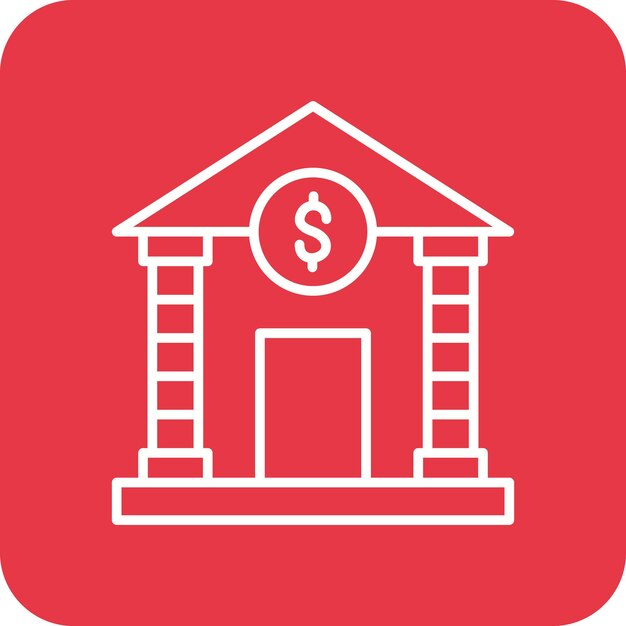 Imagen vectorial del icono del banco Se puede utilizar para negocios