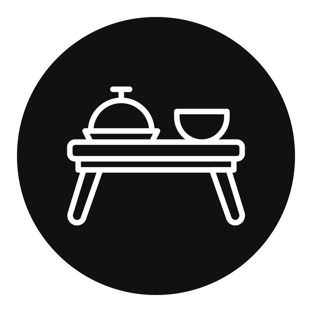 Imagen vectorial del icono de la bandeja de desayuno Se puede usar para el brunch