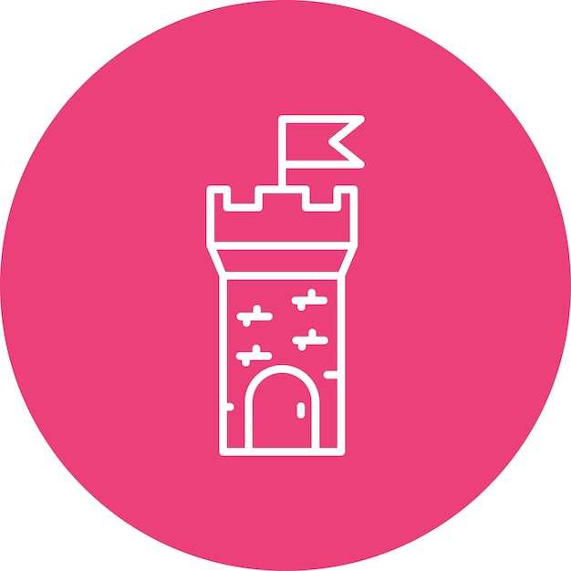 Imagen vectorial del icono de la bandera del castillo Se puede usar para Medieval