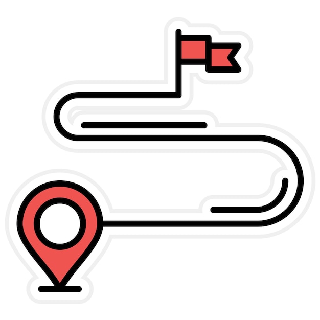 La imagen vectorial del icono de la bandera se puede utilizar para el mapa y la navegación