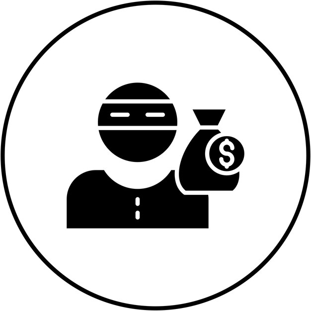 Imagen vectorial de icono de bandido Se puede usar para Wild West