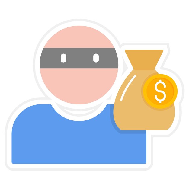 Imagen vectorial de icono de bandido Se puede usar para Wild West