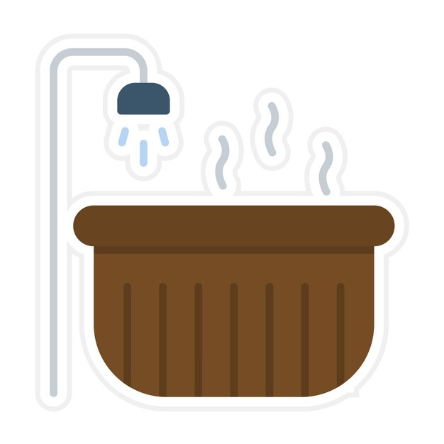 Imagen vectorial del icono de la bañera de agua caliente Se puede usar para Spa