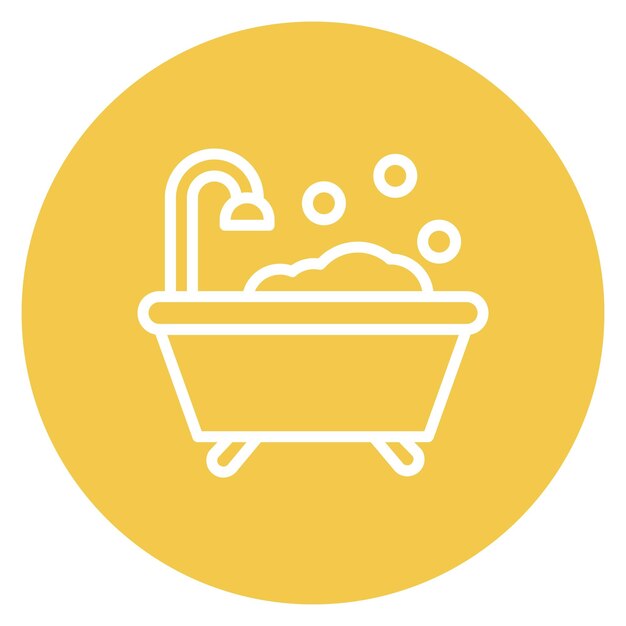 Imagen vectorial del icono de la bañera del bebé Se puede usar para la maternidad