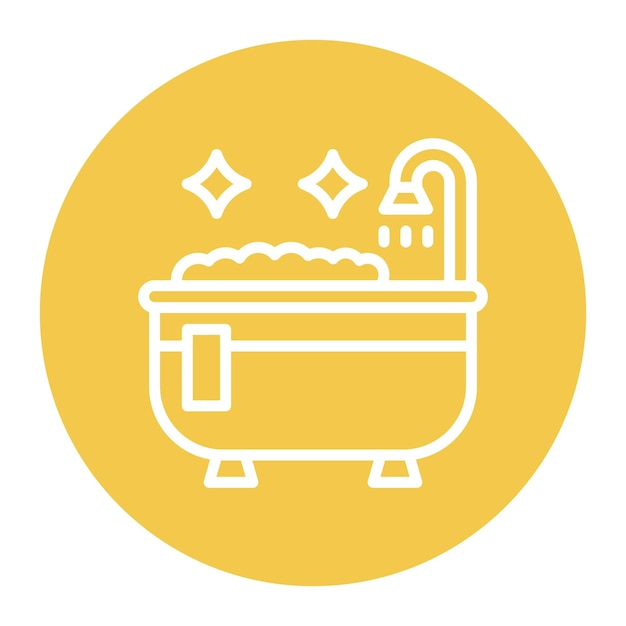 Imagen vectorial del icono de la bañera de limpieza Se puede utilizar para limpiar y limpiar el polvo