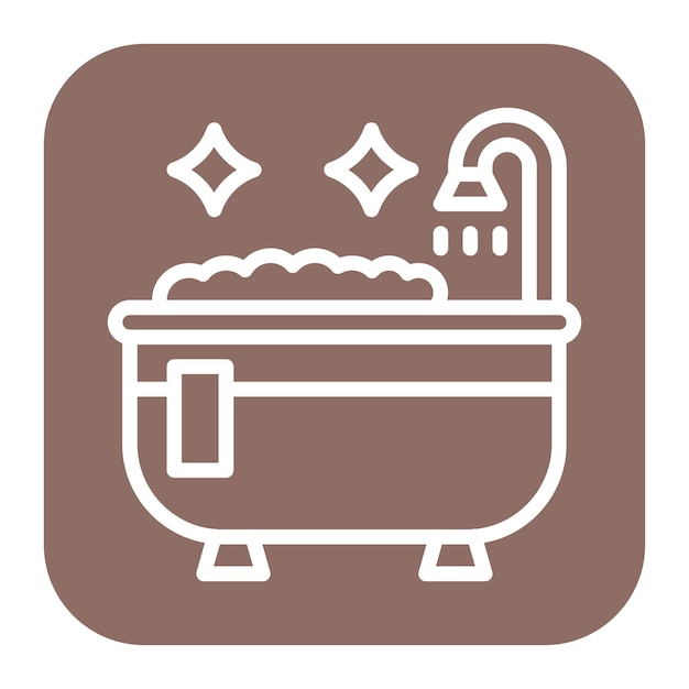 Imagen vectorial del icono de la bañera de limpieza Se puede utilizar para limpiar y limpiar el polvo