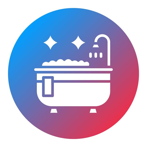 Imagen vectorial del icono de la bañera de limpieza Se puede utilizar para limpiar y limpiar el polvo