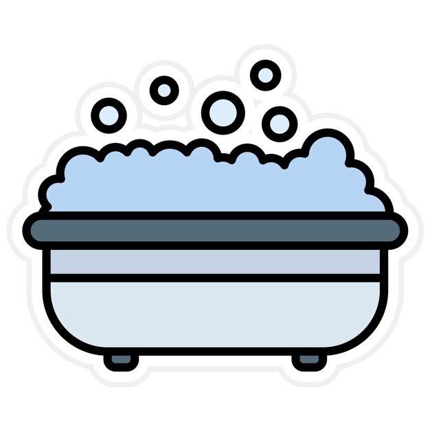 Imagen vectorial del icono de la bañera Se puede usar para la fontanería