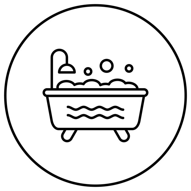 Imagen vectorial del icono de la bañera Se puede usar para la limpieza de la casa