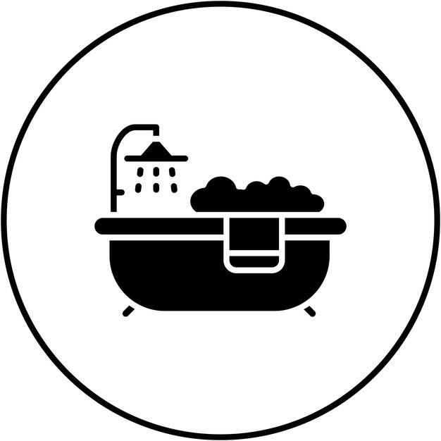 Imagen vectorial del icono de la bañera Se puede usar para la rutina de higiene