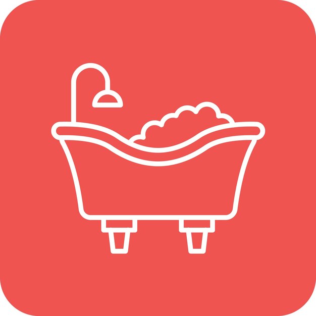 Imagen vectorial del icono de la bañera Se puede utilizar para mejoras en el hogar