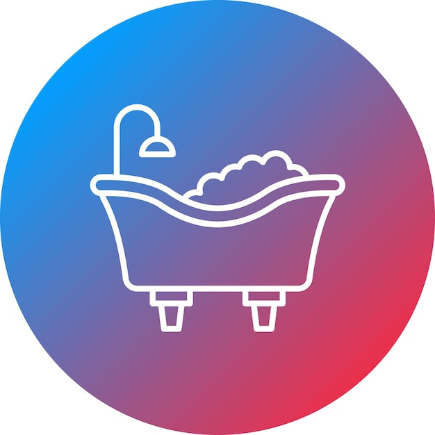 Imagen vectorial del icono de la bañera Se puede utilizar para mejoras en el hogar