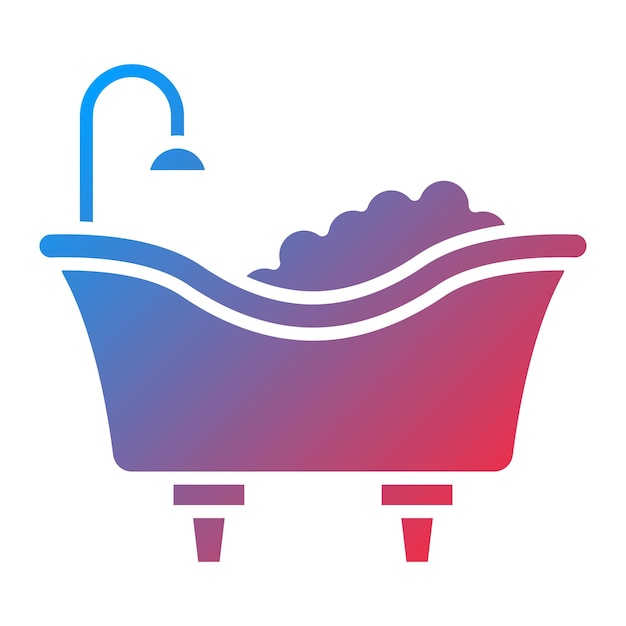 Imagen vectorial del icono de la bañera Se puede utilizar para mejoras en el hogar