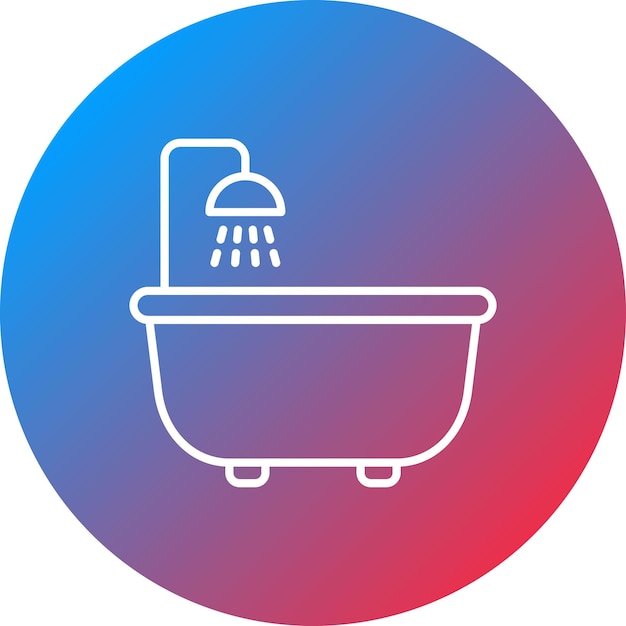 Imagen vectorial del icono de la bañera Se puede utilizar para los servicios hoteleros