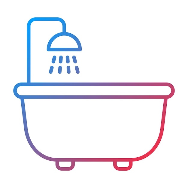 Imagen vectorial del icono de la bañera Se puede utilizar para los servicios hoteleros