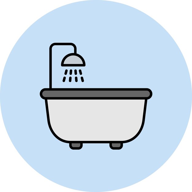 Imagen vectorial del icono de la bañera Se puede utilizar para los servicios hoteleros