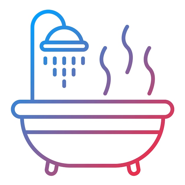 Imagen vectorial de icono de baño caliente Se puede usar para Comfort
