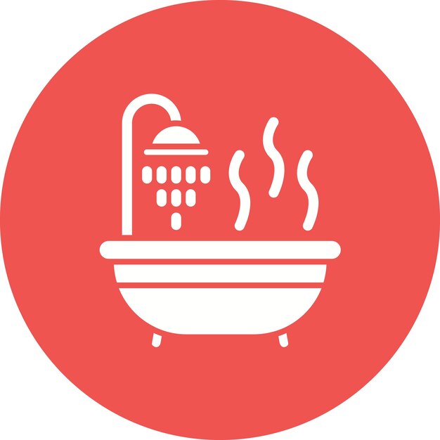 Imagen vectorial de icono de baño caliente Se puede usar para Comfort