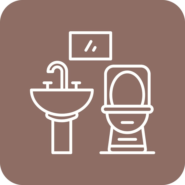 Vector imagen vectorial del icono del baño se puede utilizar para mejoras en el hogar