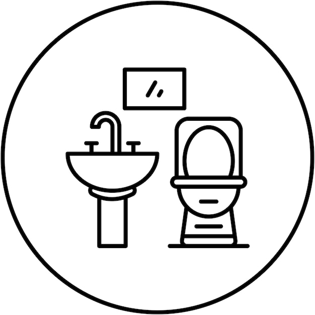 Imagen vectorial del icono del baño Se puede utilizar para mejoras en el hogar
