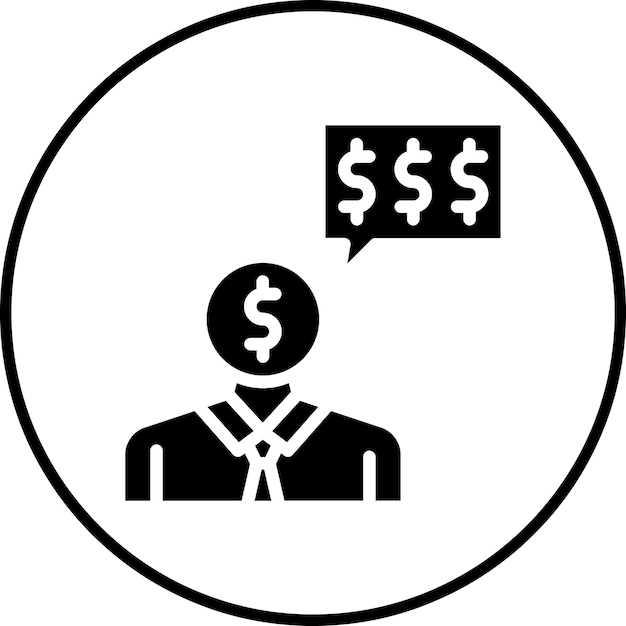 La imagen vectorial del icono del banquero codicioso se puede usar para la corrupción