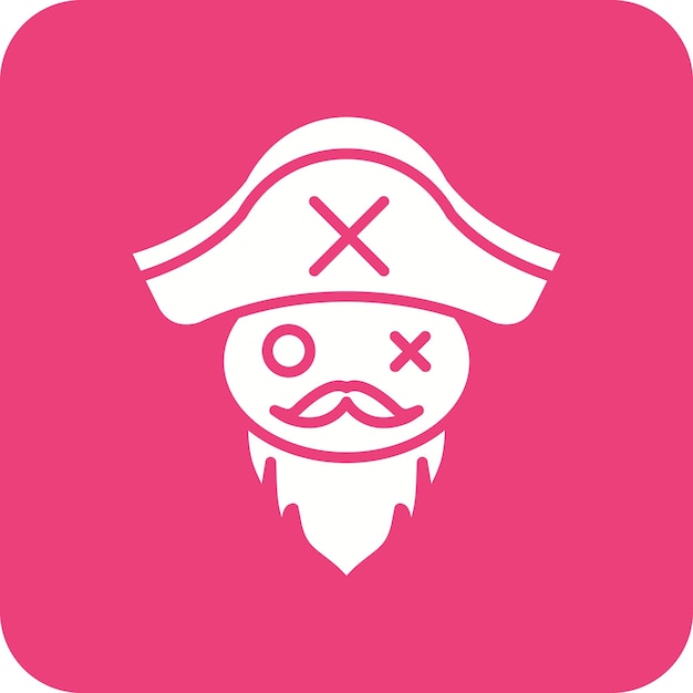 Imagen vectorial del icono de la barba pirata se puede usar para pirata