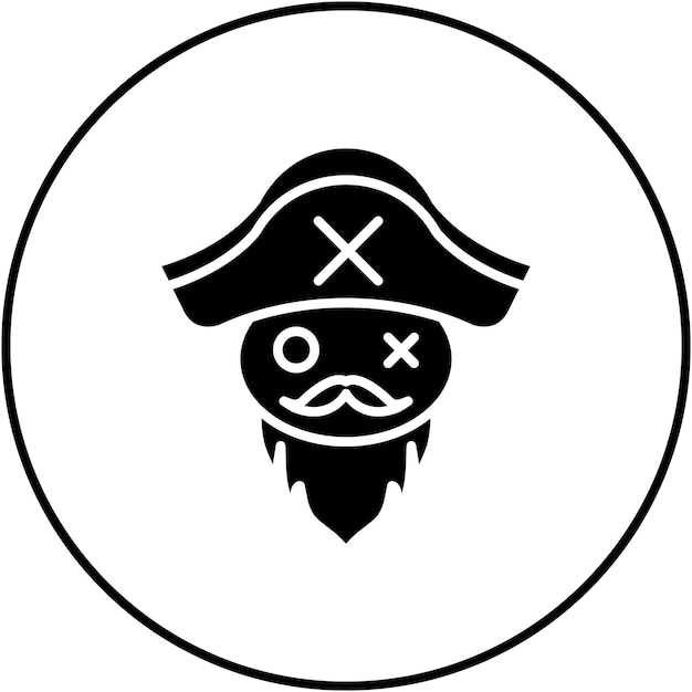 Vector imagen vectorial del icono de la barba pirata se puede usar para pirata