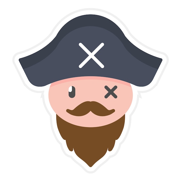 Vector imagen vectorial del icono de la barba pirata se puede usar para pirata