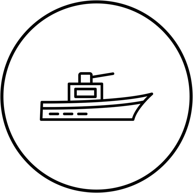 Imagen vectorial de icono de barco del ejército Se puede usar para militares