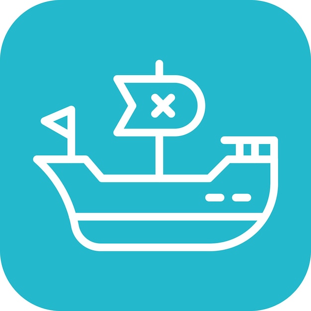 La imagen vectorial del icono del barco pirata se puede usar para el Océano