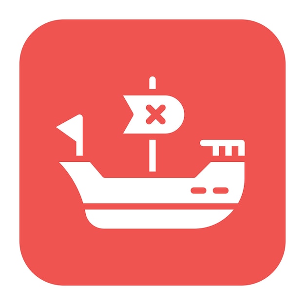 La imagen vectorial del icono del barco pirata se puede usar para el Océano