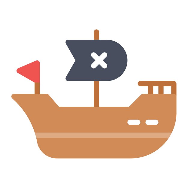 La imagen vectorial del icono del barco pirata se puede usar para el Océano