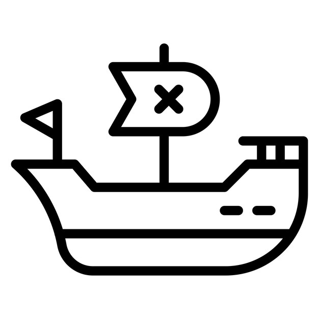 La imagen vectorial del icono del barco pirata se puede usar para el Océano