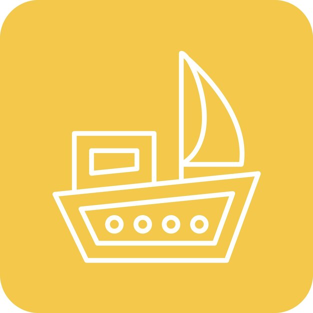 Imagen vectorial del icono del barco Se puede utilizar para la Agencia de Viajes