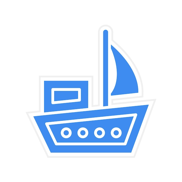 Imagen vectorial del icono del barco Se puede utilizar para la Agencia de Viajes