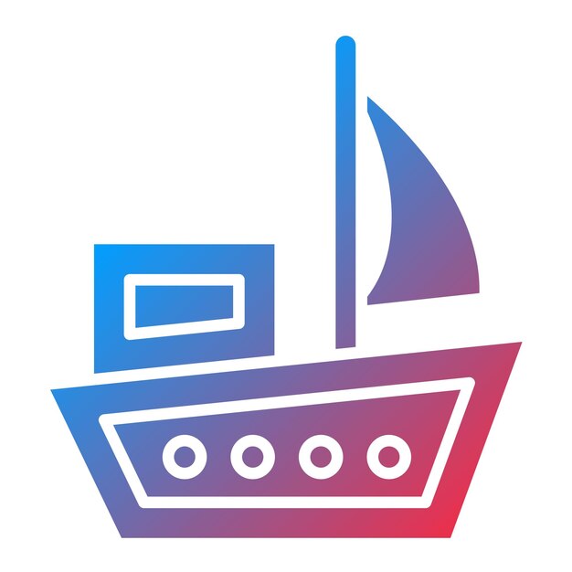 Imagen vectorial del icono del barco Se puede utilizar para la Agencia de Viajes