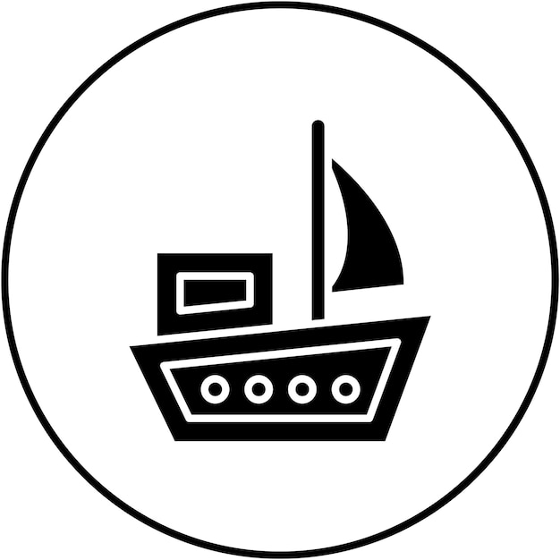 Imagen vectorial del icono del barco Se puede utilizar para la Agencia de Viajes