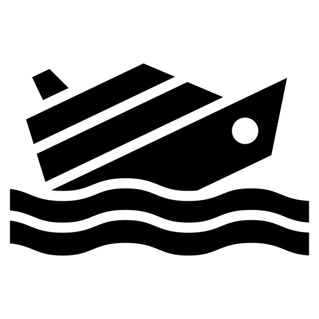 Imagen vectorial del icono del barco que se hunde Se puede usar para Burnout