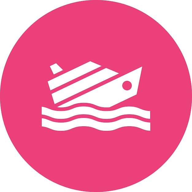 Imagen vectorial del icono del barco que se hunde Se puede usar para Burnout